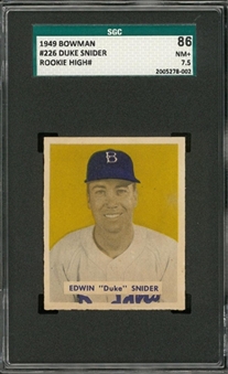 1949 Bowman #226 Duke Snider Rookie Card – SGC 86 NM+ 7.5